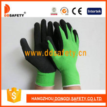 Nylon verde con guantes de látex negro-Dnl754